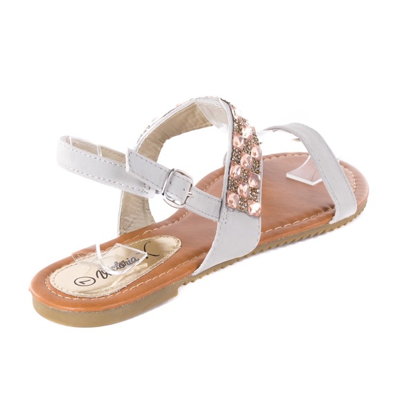 Women Grey Slingback Thong Flat Sandals S1971 - Picture 4 of 4