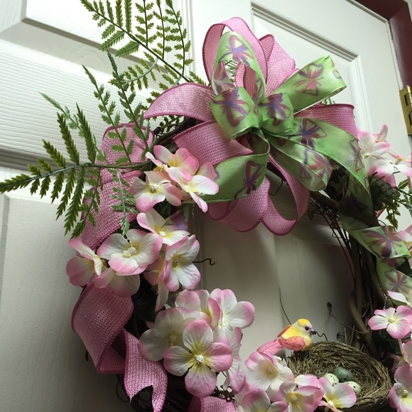 Easter Spring Wreath Decoration Flowers Bird' - Picture 5 of 6