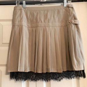 Robert Rodriguez silk mini skirt with lace detail
