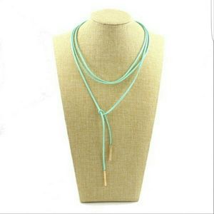 Mint and Gold Boho Wrap Necklace