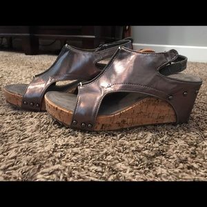 Pewter Sandal Wedges