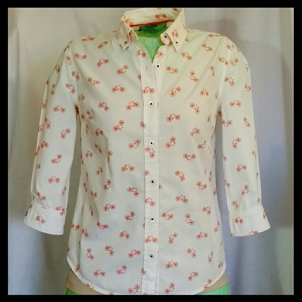 Anthropologie Postmark Bicycle Button Down Top