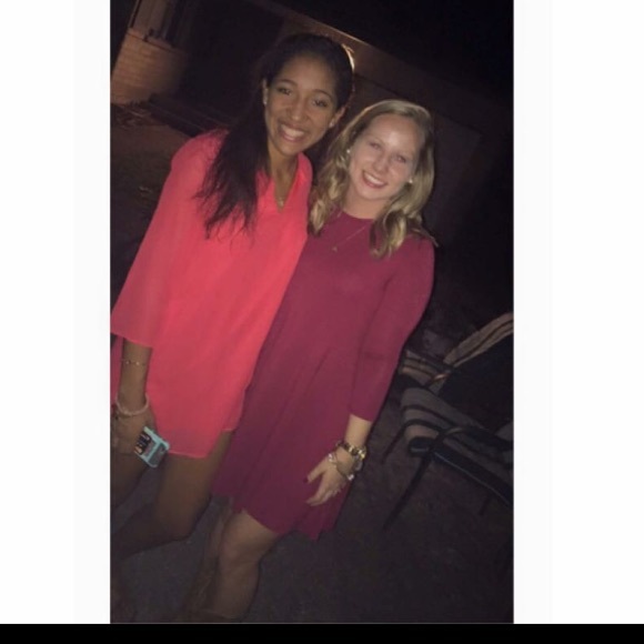 Maroon three quarter sleeve dress - Picture 2 of 2