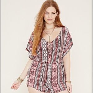 Flirty Forever 21 Plus Summer Lightweight Romper