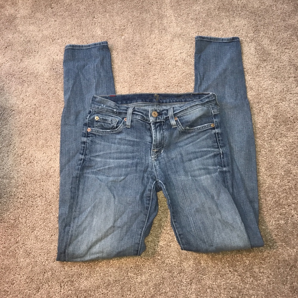 7 For All Mankind low rise distressed jeans