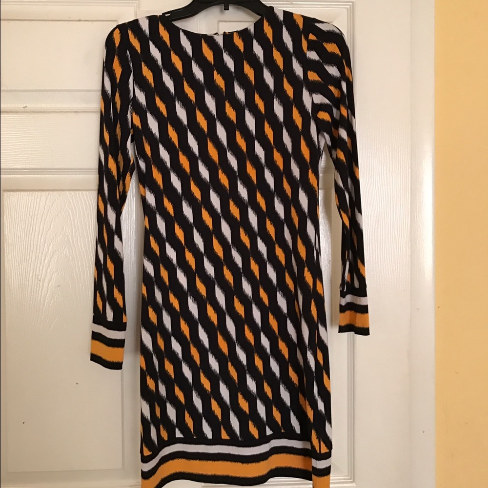 Michael Kors dress navy & yellow print