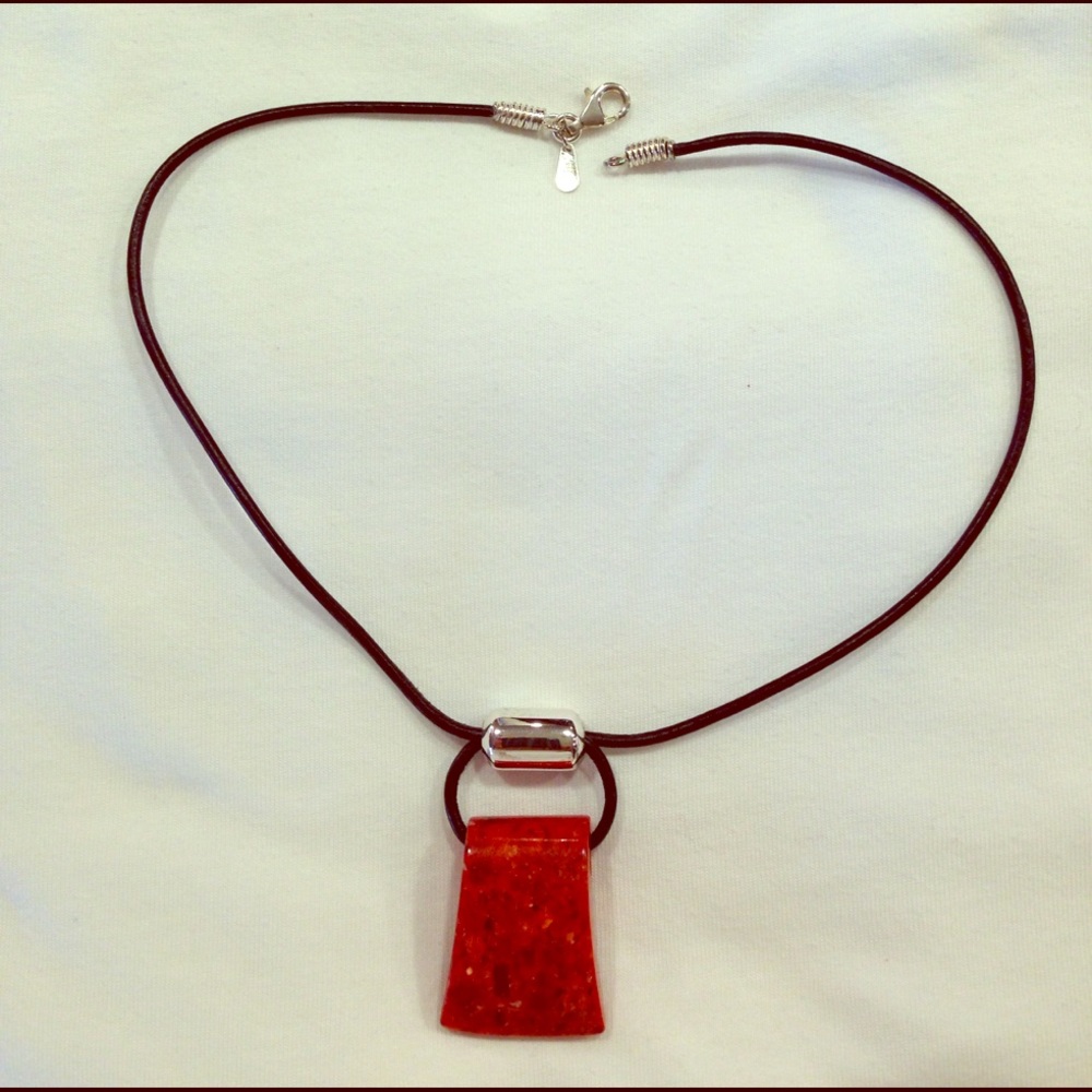 Retired Silpada red sponge coral necklace