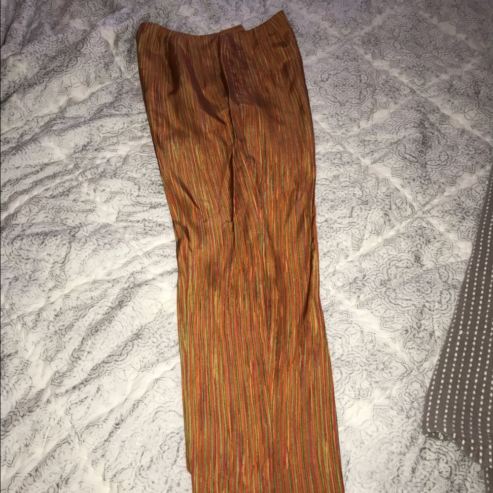 Orange striped silk trousers !!!