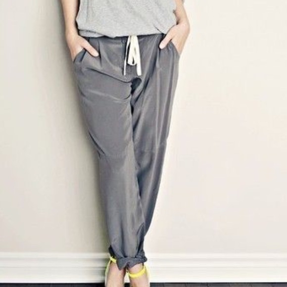 Aritzia Pants - Wilfred 100% navy silk jogger