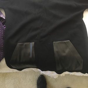 Leather patch sweater