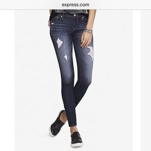 Express mid rise jean legging size 6 short