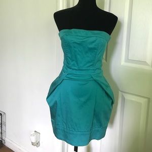 Sexy turquoise mini dress