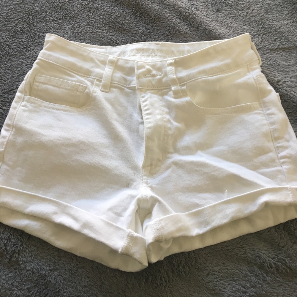 White High Waisted Shorts