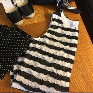 Susan Graver Sleeveless Striped Ruffle Tank