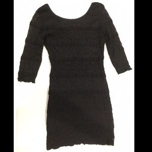 Bebe black lace bodycon dress short XS