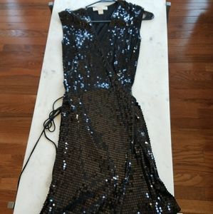 Michael kors sequin wrap dress