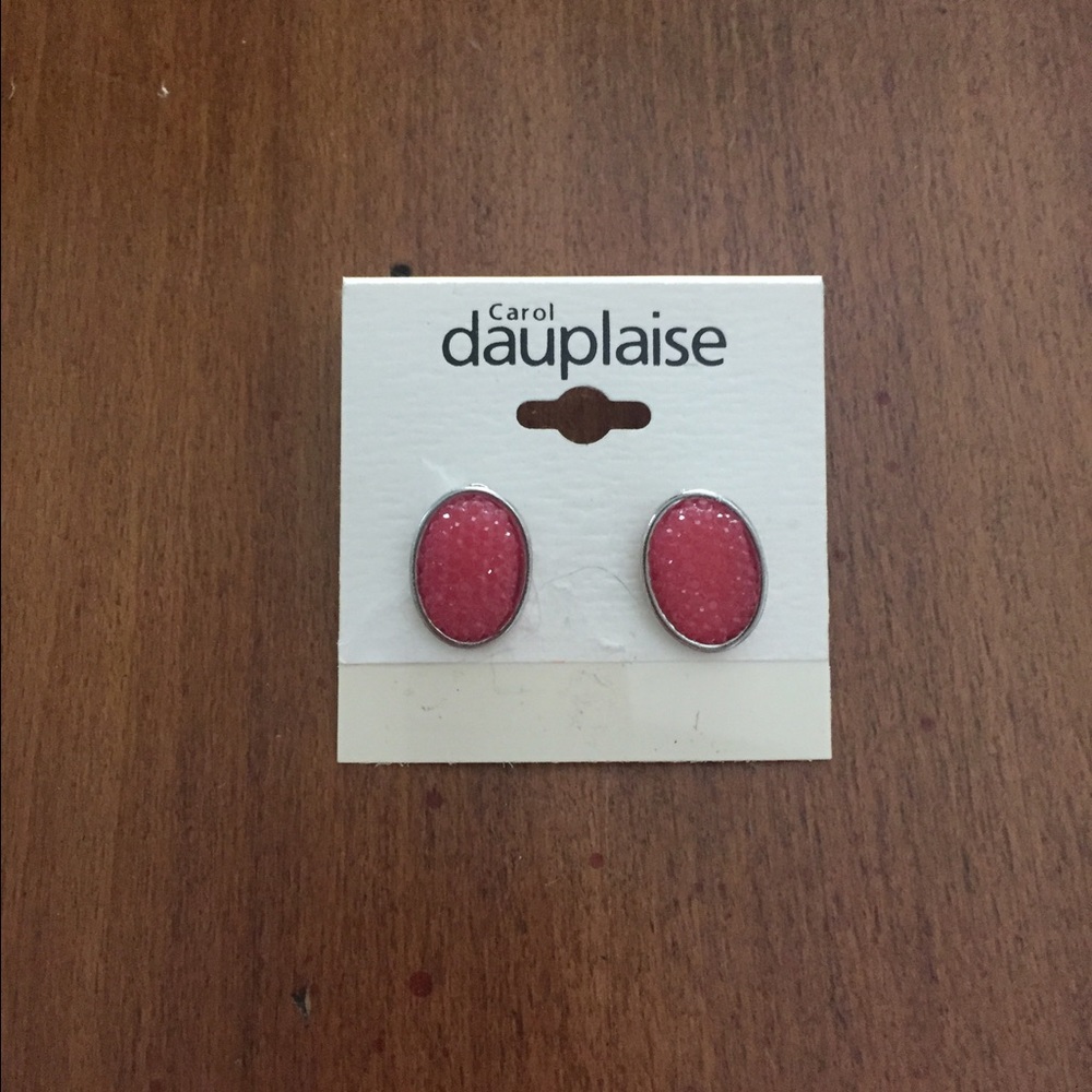 Carole Dauplaise Red Stud Earrings. NEW