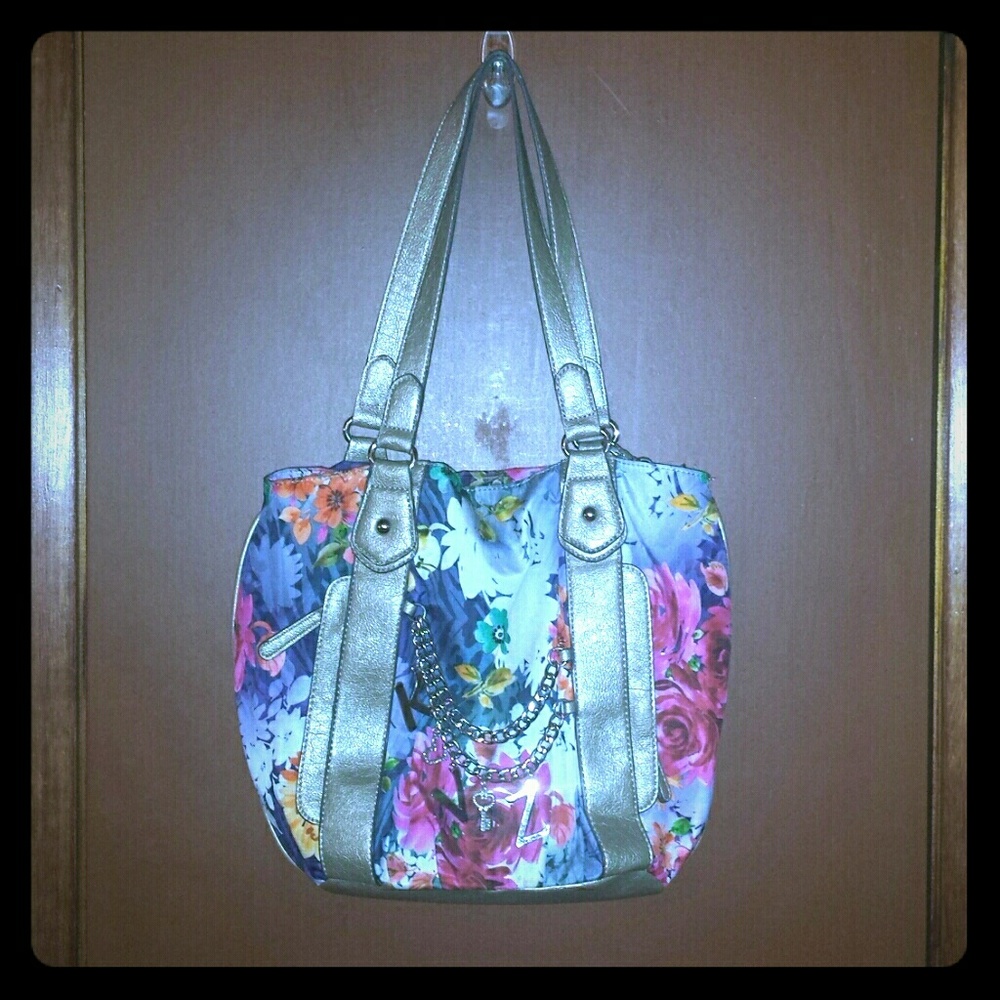 KVZ floral/metallic trim purse