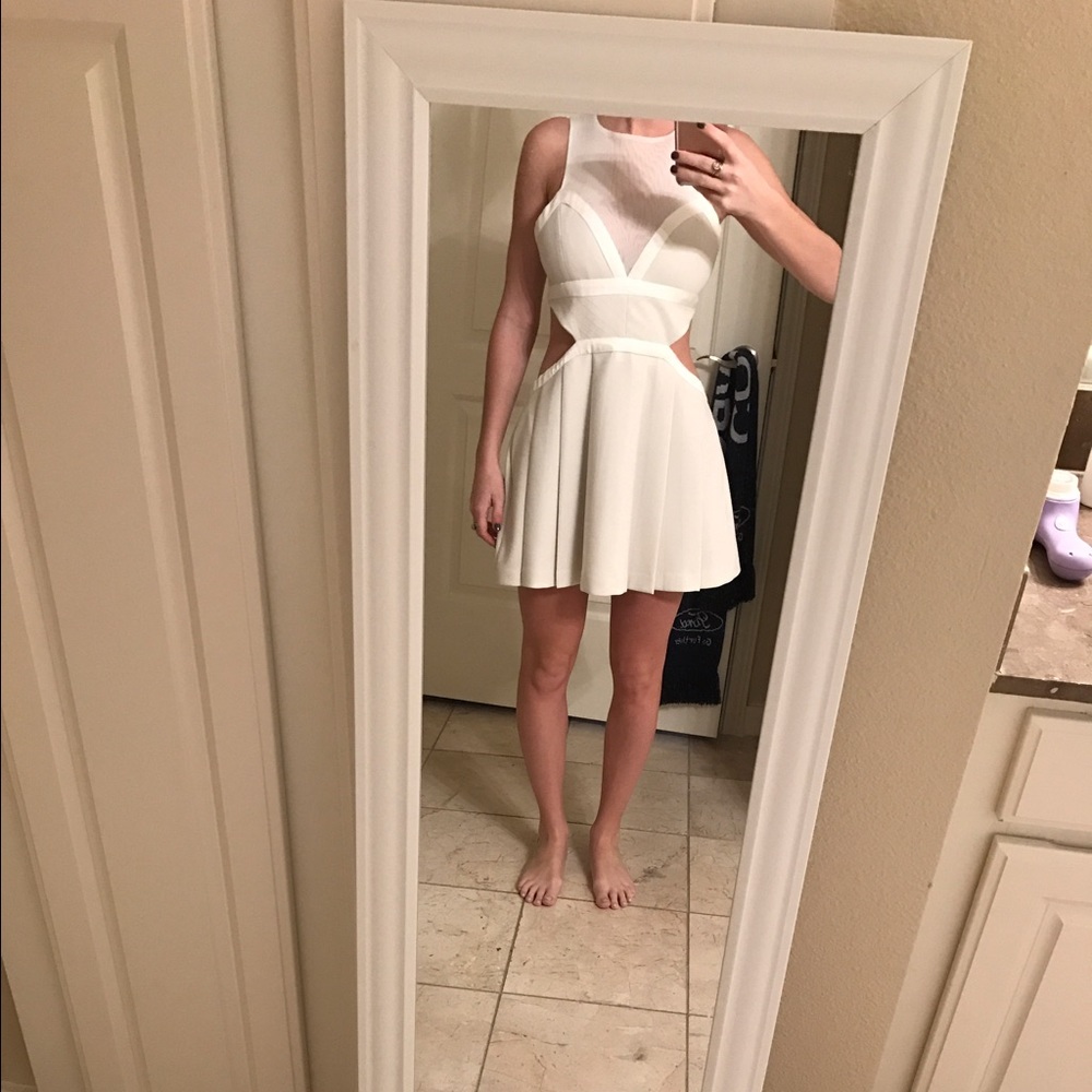 Three Floor white dress