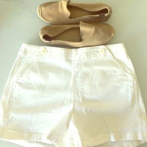JCrew white denim sailor shorts
