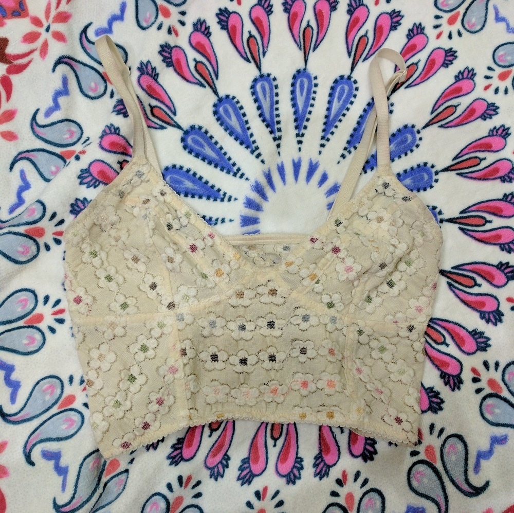 Free people flower lace bralette