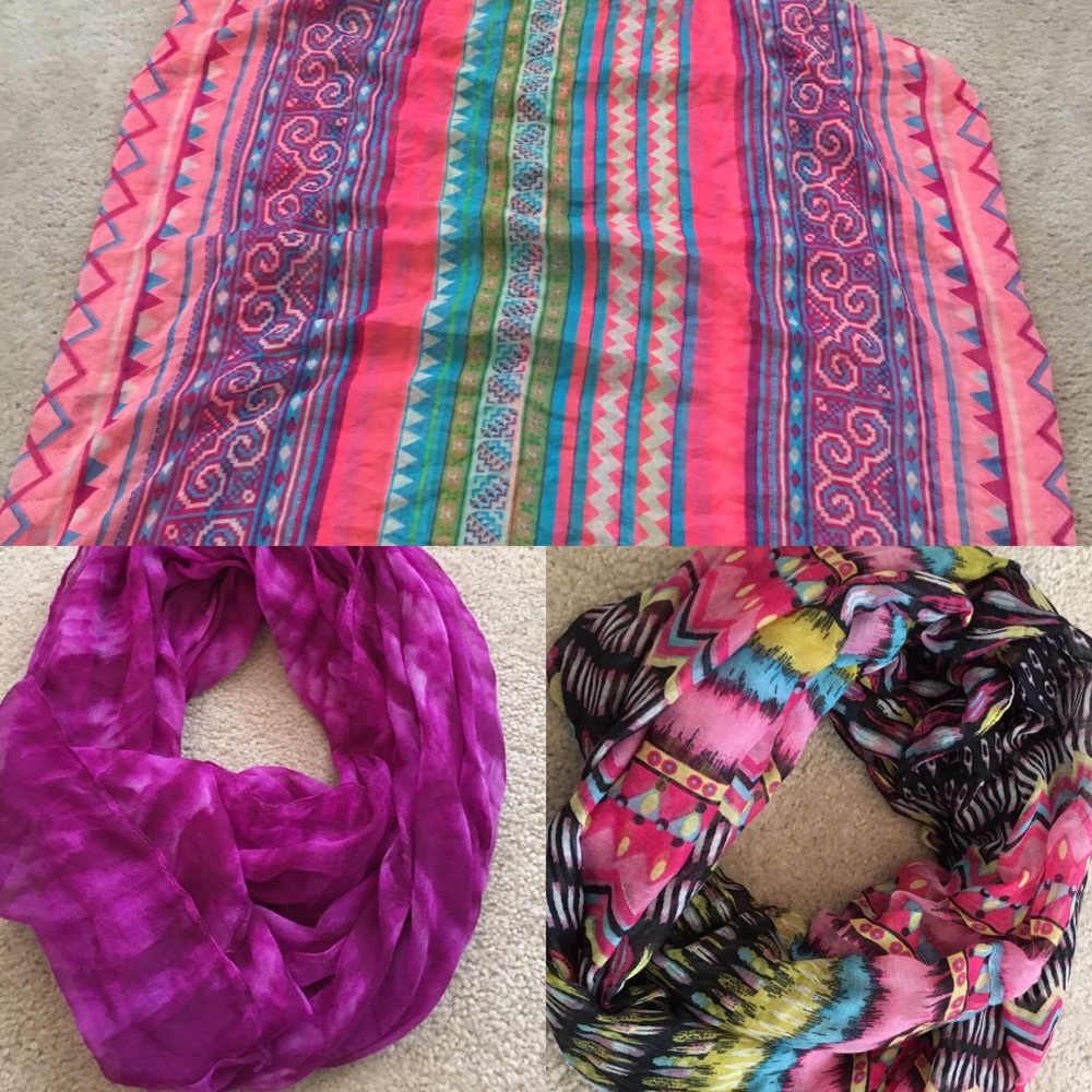 Lot of 3 Infinity Scarves