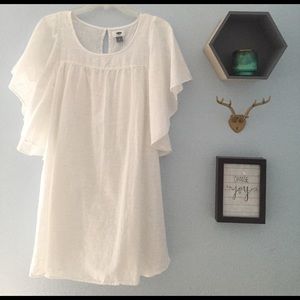 White linen dress