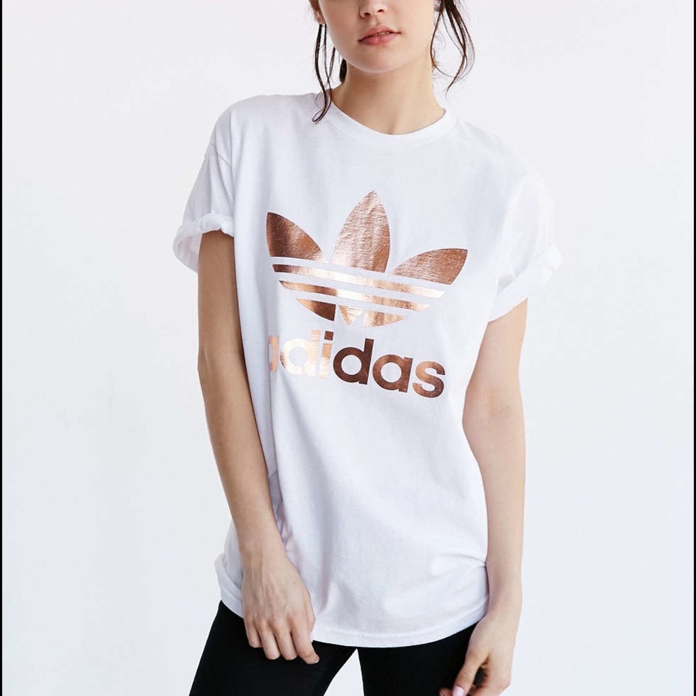 Adidas Rose Gold logo tshirt