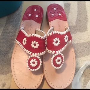 Red and white barely worn jack Rogers