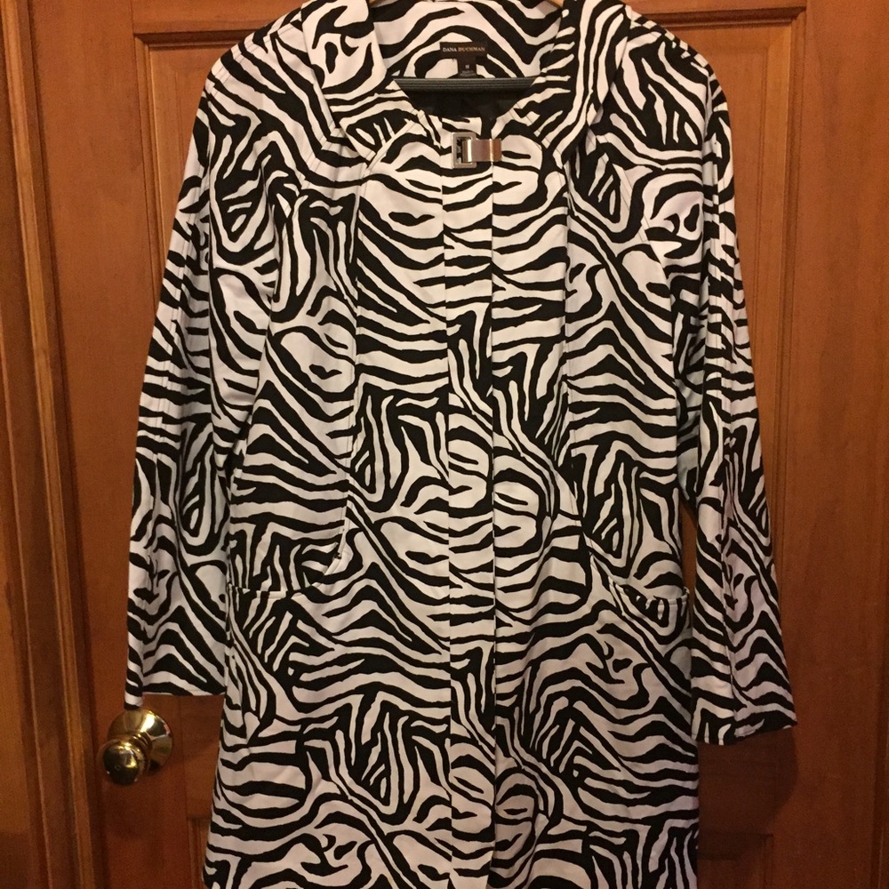 Dana Buchman zebra print trench coat