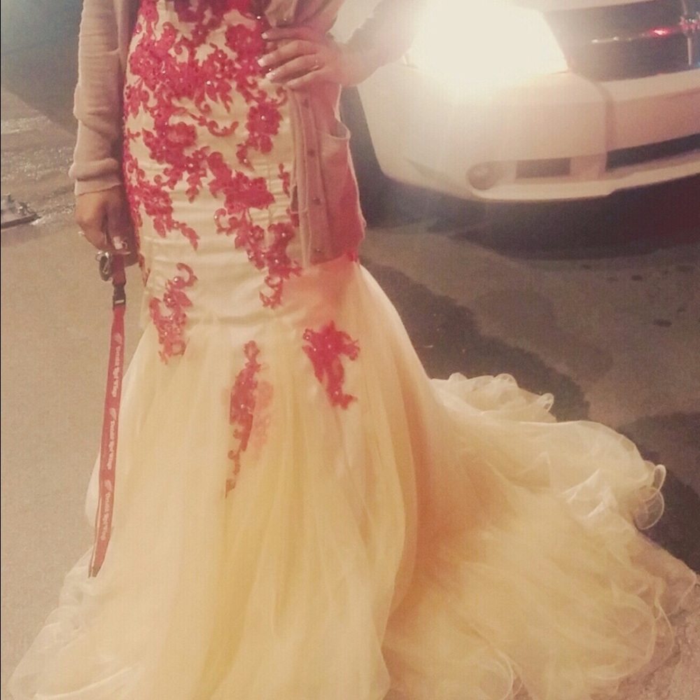 Red/Champagne gown
