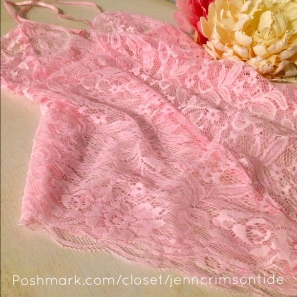 Baby Pink Sheer Lace Bodysuit Lingerie Bralette - Picture 6 of 7