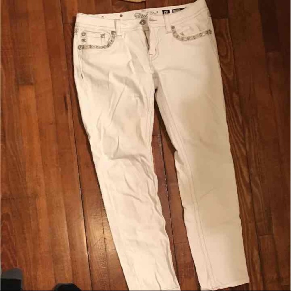 Miss me white skinny jeans