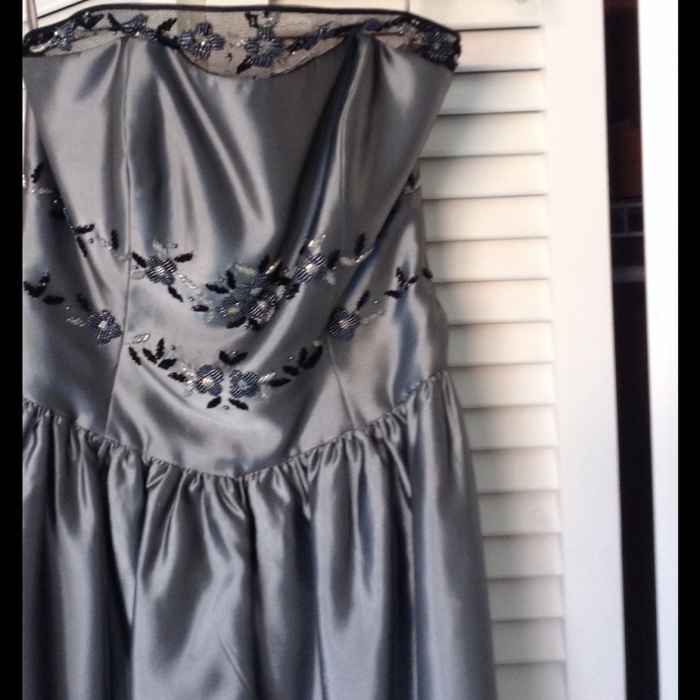 Rimini formal silver satin dress