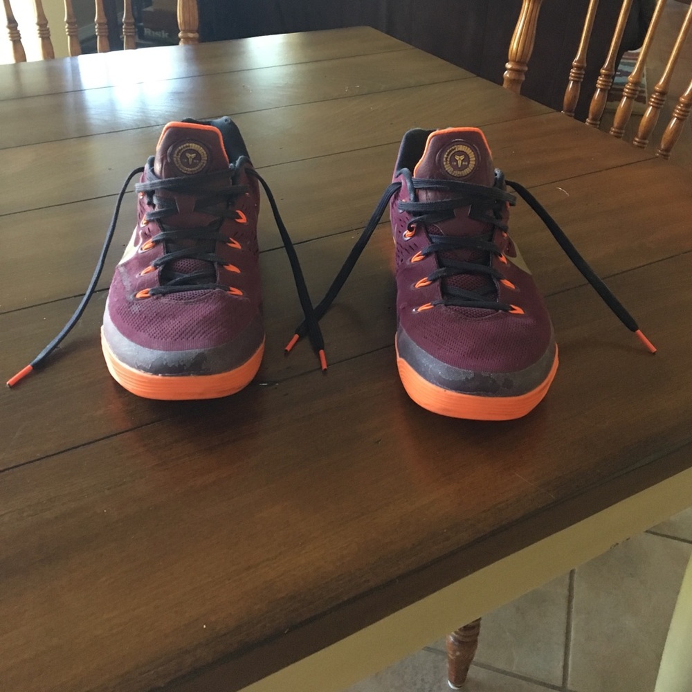 Slightly used red, orange and gold kobe 9s. - Picture 1 of 4