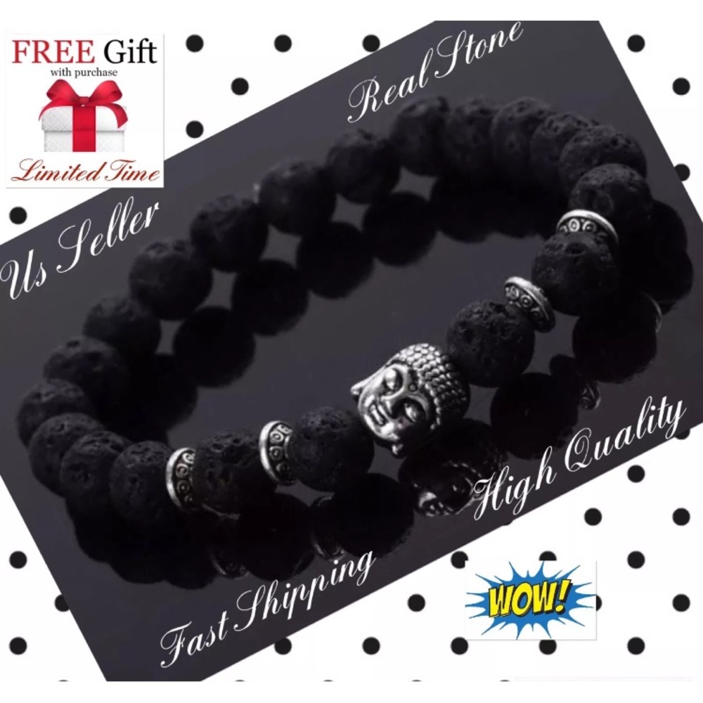 Howlite Real Energy stone buddha unisex bracelet