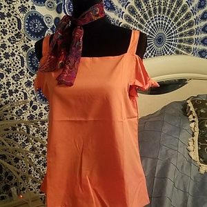 SALE - Cold Shoulder ORANGE top (L)
