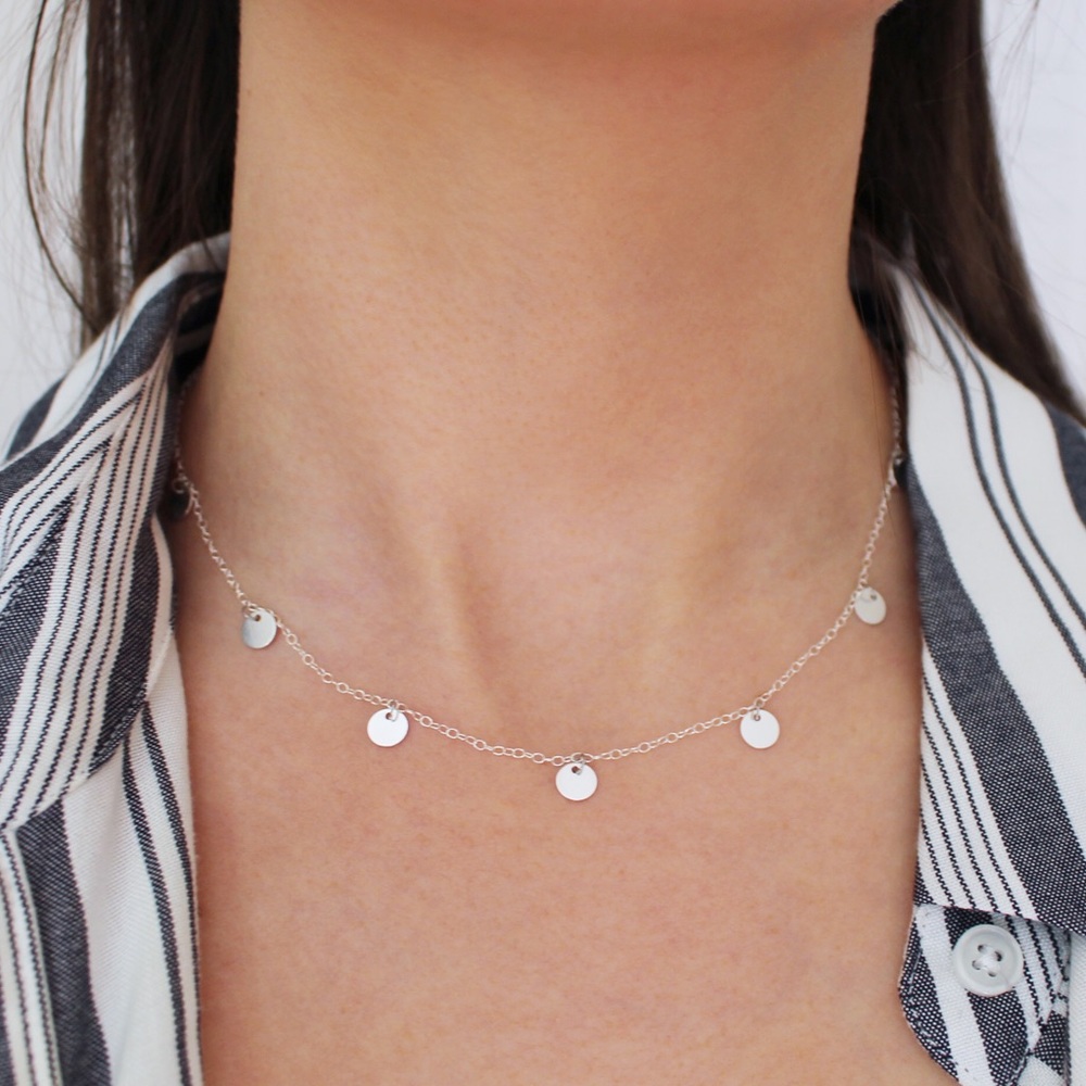Sterling Silver Disc Necklace