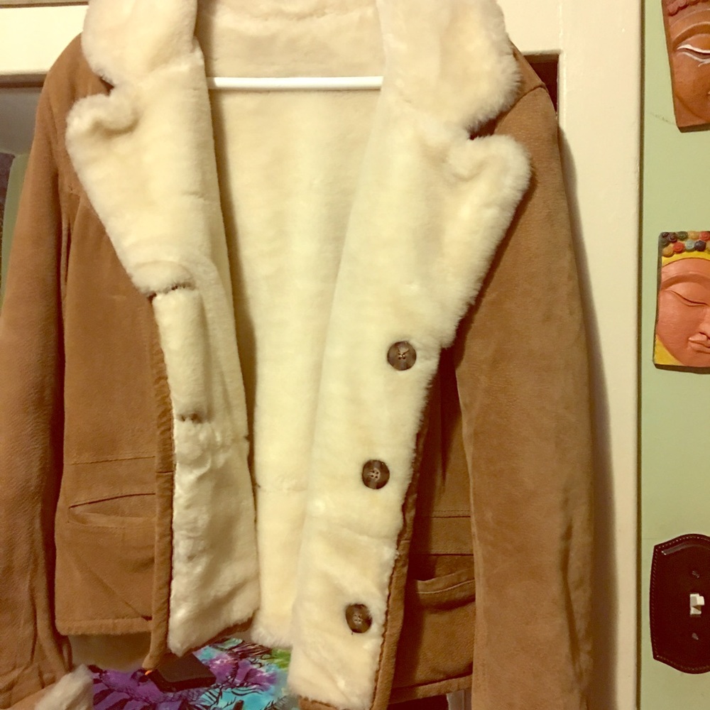 Suede fur coat