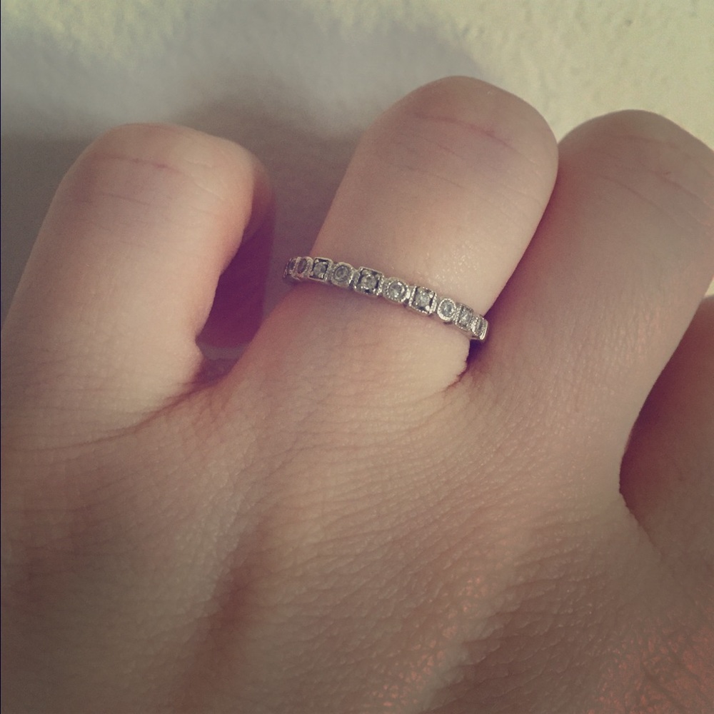 Silver Half band diamond ring