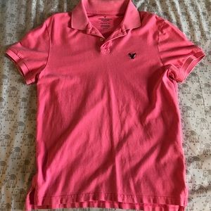 AE neon pink polo
