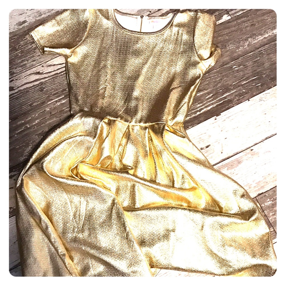 EUC Elegant LuLaRoe GOLD Amelia