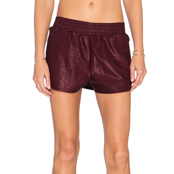 Maroon leather shorts Clearance