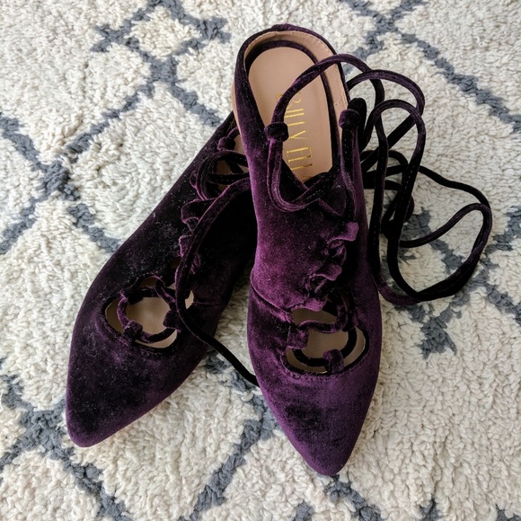 Anthropologie Shoes - Velvet Ballet Lace Up Flats