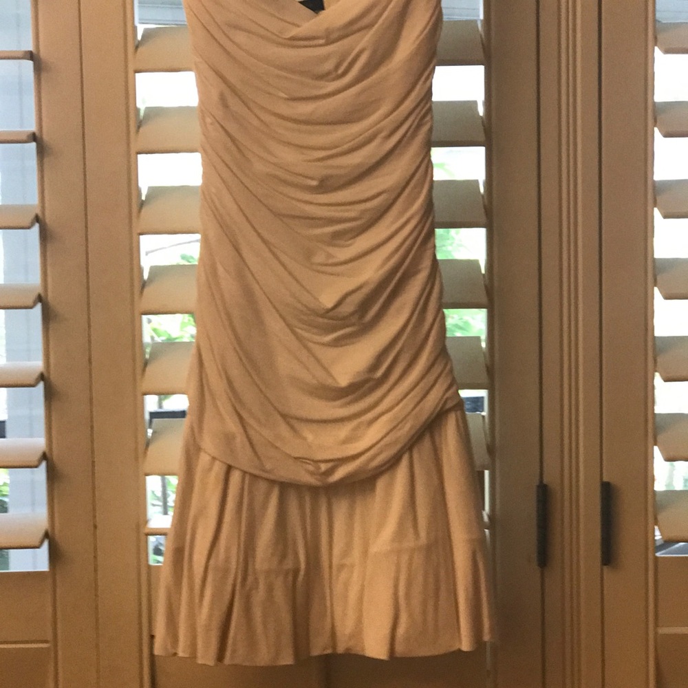Off-White Strapless Short Dress