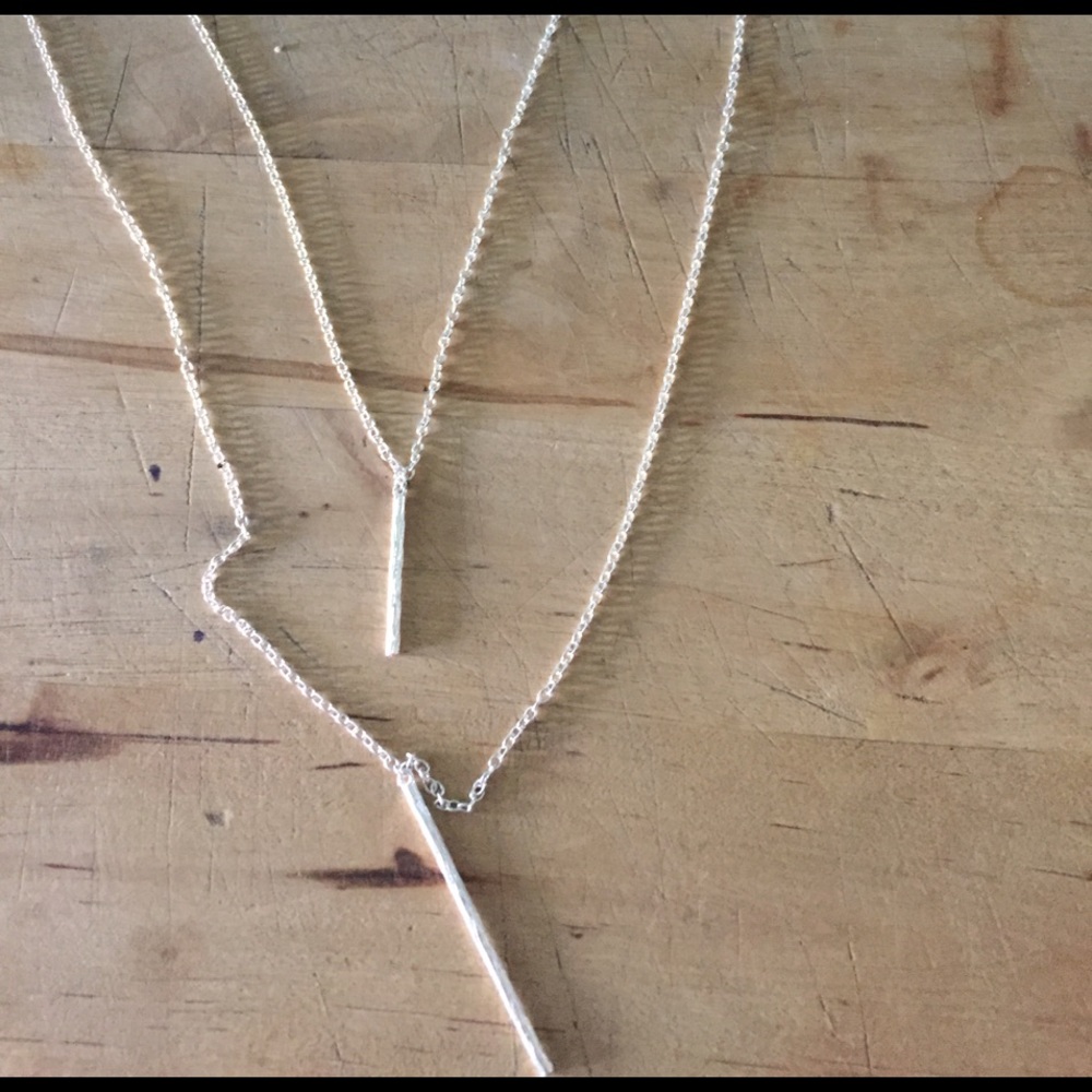 Silver double layer Gorgana necklace