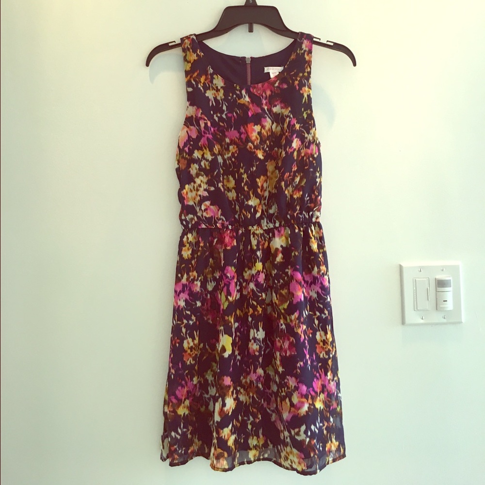 Blue and pink flora dress