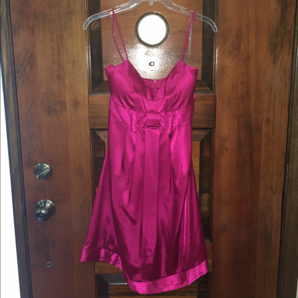 Pink skinny strap dress