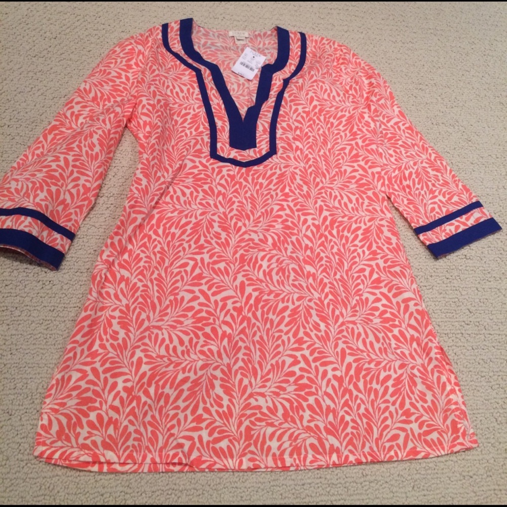 Coral and blue tunic top - Picture 1 of 2