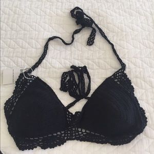Black "Beauty and the Beach" Bikini Top
